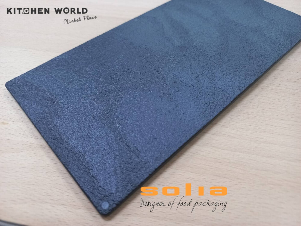 ถาดแผ่นพื้นผิวหินชนวนโพลีสไตรีน SOLIA PK1188 แพ็ค 10 ชิ้น สีดำ